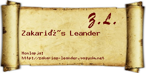 Zakariás Leander névjegykártya